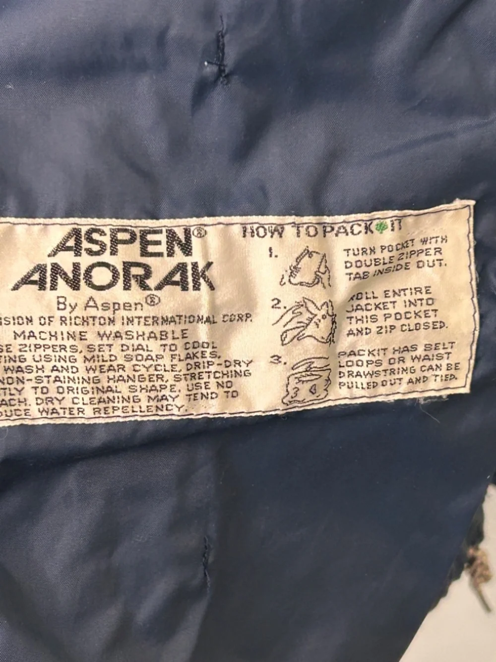 Vintage L.L. Bean Aspen Anorak Jacket Mens Large Blue Nylon Packable Hooded 70s
